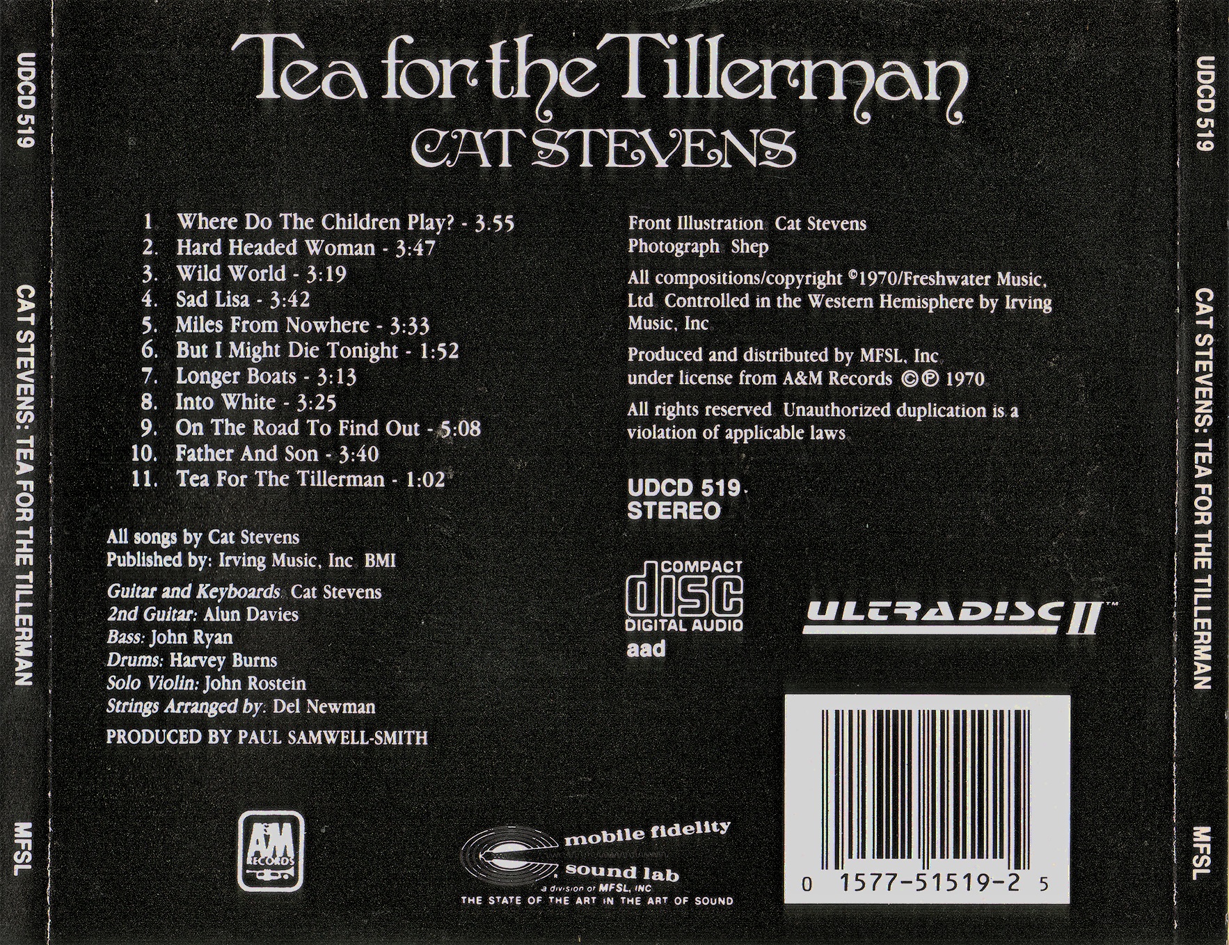 Cat Stevens  Tea For The tillerman : Back US